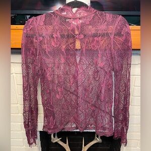 Purple lace long sleeve top